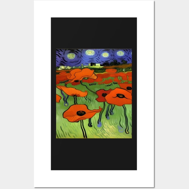 NIGHTIME POPPY FIELD VAN GOGH STYLE Wall Art by sailorsam1805